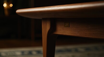 Obraz premium Close-up of a wooden coffee table leg