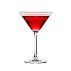 Red cocktail in a martini glass isolated on transparent background
