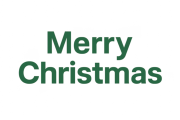 Merry christmas green lettering over transparent background