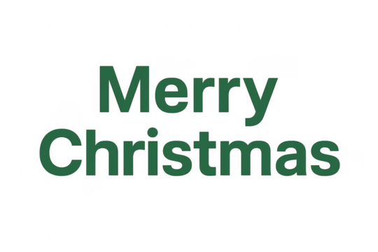Merry christmas green lettering over transparent background