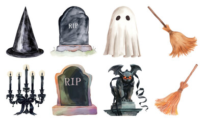 Obraz premium Spooky Halloween decorations collection.