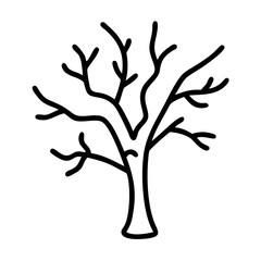 Autumn themed tree without leaves icon transparent background
