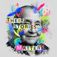 International Day of Older Persons Hand-Drawn Text Art 