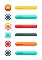 Obraz premium Colorful UI elements for a game or app