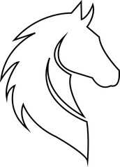 Horse Head Icon , showing grace and strength. Animal Face, Stallion, Pony, Equestrian Symbol, Farm, Ranch, Wildlife, Pet, and Mammal Elements in Modern Vector Design Style, elegant animal art