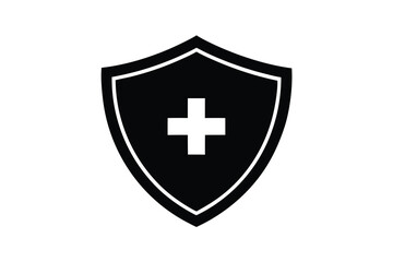 Fototapeta premium medical shield silhouette vector icon