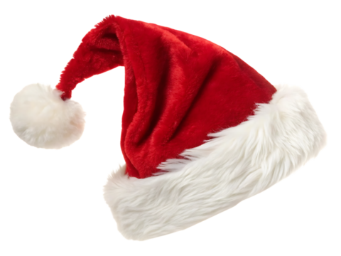 Classic red Santa hat on black background - Powered by Adobe