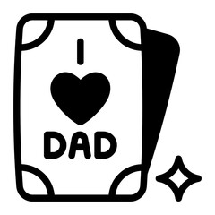 This I Love Dad Greeting card icon is suitable for Father's Day, Family bonding, etc