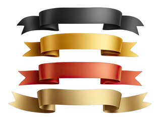 Decorative ribbons in various colors