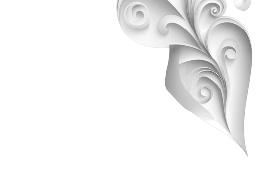 Abstract white paper-cut design