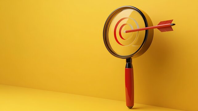 Target and focus concept with magnifying glass. - Powered by Adobe