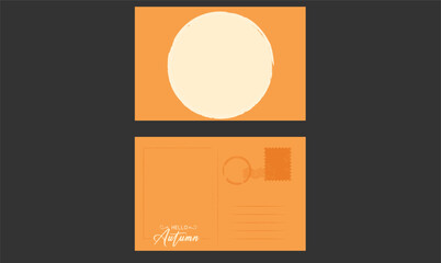 Naklejka premium Flat design illustration of an orange business card, showcasing a clean, professional layout with vibrant color, ideal for business branding and networking in a modern, minimalist style.