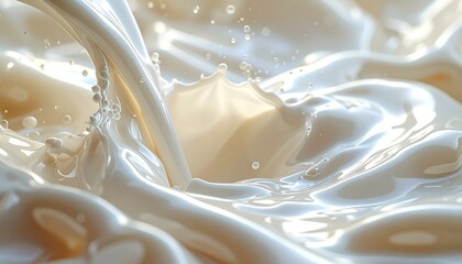 Milk Splash: Creamy Texture and Flowing Motion