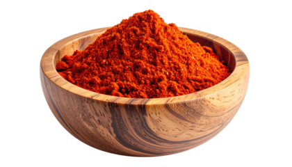 Red spice powder in a wooden bowl (2)