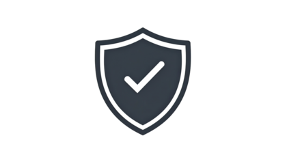 Dark gray shield with white checkmark