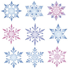 set of snowflakes