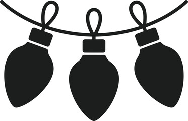 New Year Lights Silhouette Vector - Festive Holiday Decoration Illustration