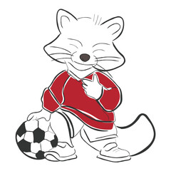 Hand drawn line art vector of tiger mascots with football. Simple minimal style soccer player illustrations perfect for posters, prints, stickers, team logos, sports designs, and creative projects