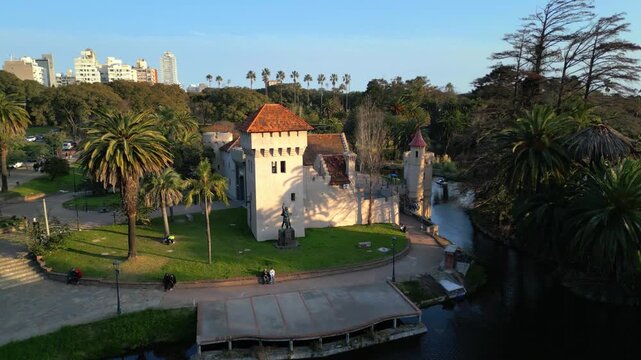 Aerial View of Castillo del Parque Rodo in Montevideo, Uruguay