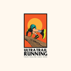 Obraz premium Ultra Trail running image illustration for logo and background,ultra trail run logo vector