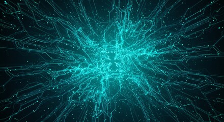 Digital network abstract glowing lines