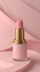Pink lipstick on a pink background