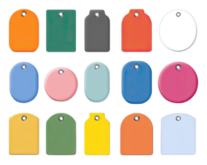 Assorted colored key tags