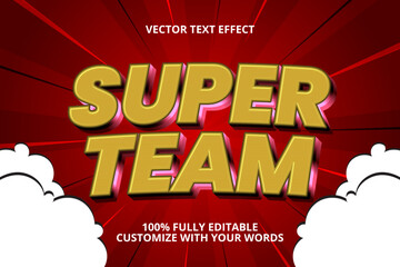 super team editable text effect for hero