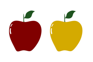 Apple Icon Isolated Vector Illustration, red and yellow Apple, Sweet Fruits, a Bunch of Apple, Tropical Fruits, Apple Snacks or Vegetarian Nutrition
