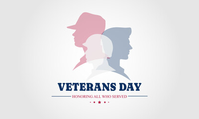 Happy Veterans Day United States of America background vector illustration