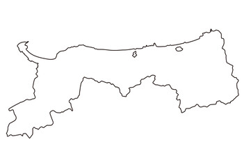 鳥取県　白地図　観光　地図