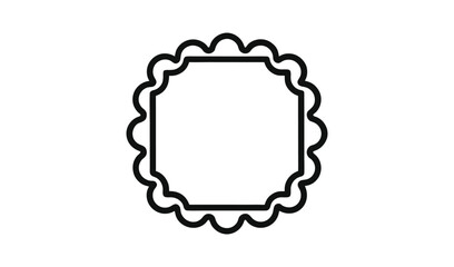 Decorative scalloped oval frame border element simple outline