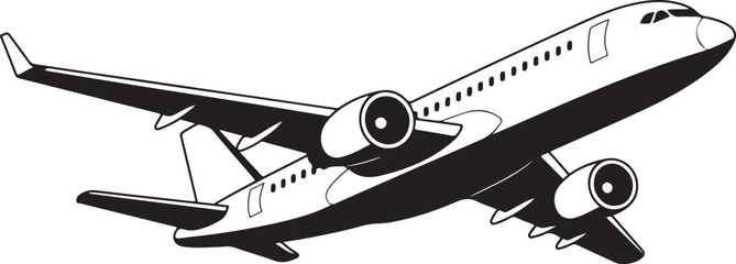 Minimalist Plane Silhouette  vector  