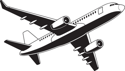 Minimalist Plane Silhouette  vector  