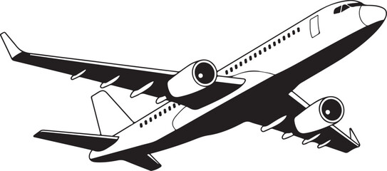 Minimalist Plane Silhouette  vector  