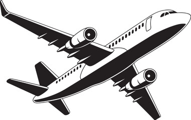 Minimalist Plane Silhouette  vector  