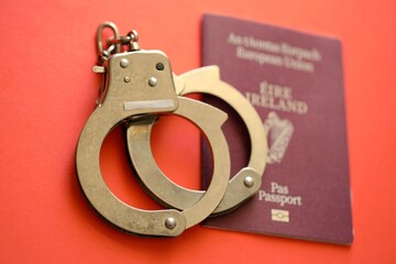 Ireland Passport With Police Handcuffs