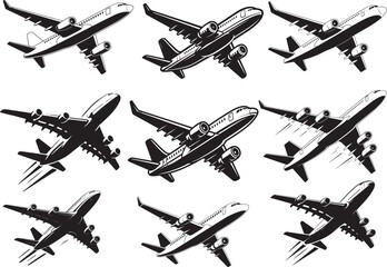 Minimalist Plane Silhouette  vector  