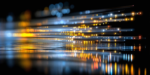 Abstract Fiber Optic Lines Data Transmission and Network Connection Technology Visualization