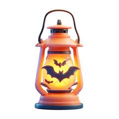 Halloween Lantern Bats Light Decor 3D Render.