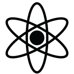 Bold Black Atom Icon