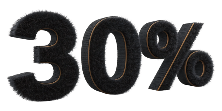 Fluffy Thirty Percent Discount Advertisement Concept