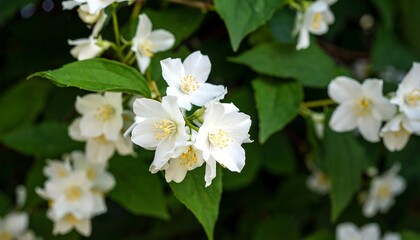 Close-up of white jasmine blossoms