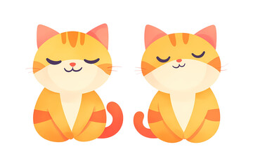 Obraz premium Two adorable orange tabby kittens sitting peacefully.