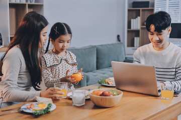 Family spends their free time together