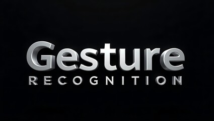 Dynamic 3D text highlights futuristic gesture recognition technology concept