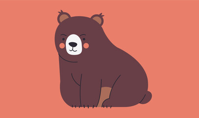 illustration of a cartoon bear character, created for children's stories, featuring a friendly expression and soft shapes