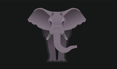 illustration of an elephant isolated on a plain background, representing strength, wisdom, and the majesty of wildlife