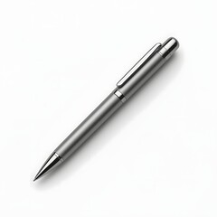 Sleek Silver Metal Pen Professional Writing Instrument, Office Supply, Stationery