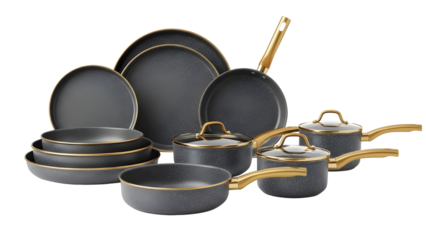 Nonstick Cookware Set with Plates
